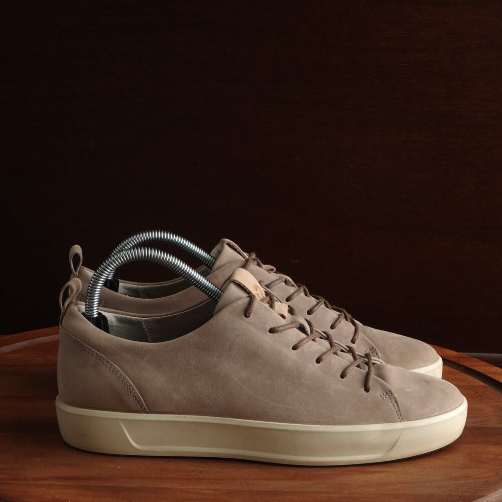 Ecco Sneakers Mens SZ EU 41 US 7 Beige Soft 8 Leather Comfort Walking Low Shoes